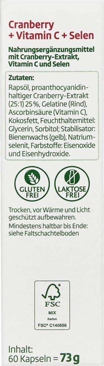 Bild 2 von altapharma Cranberry + Vitamin C + Selen 60 Kapseln 5.47 EUR/100 g