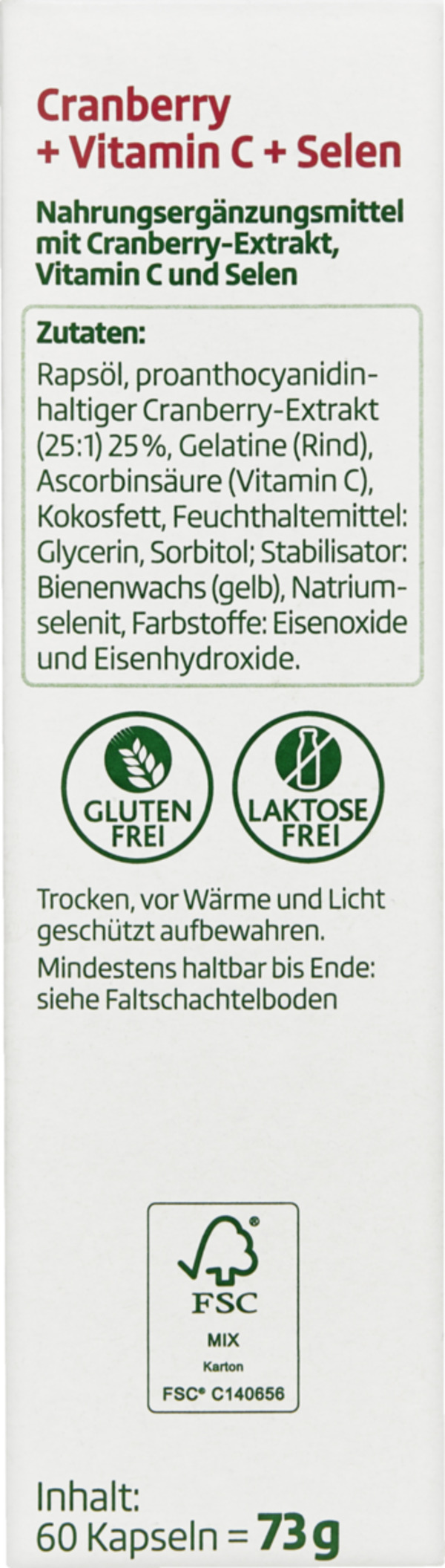 Bild 2 von altapharma Cranberry + Vitamin C + Selen 60 Kapseln 5.47 EUR/100 g