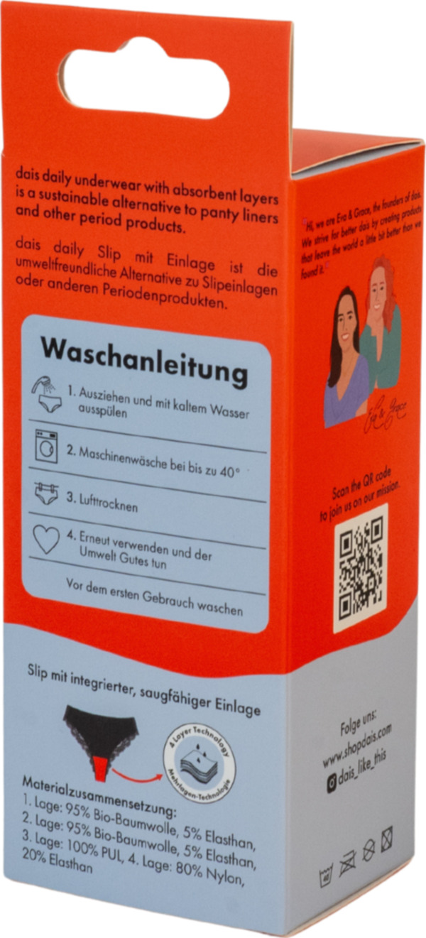 Bild 3 von dais Periodenunterwäsche Brazilian mit Spitze Gr. XL schwarz