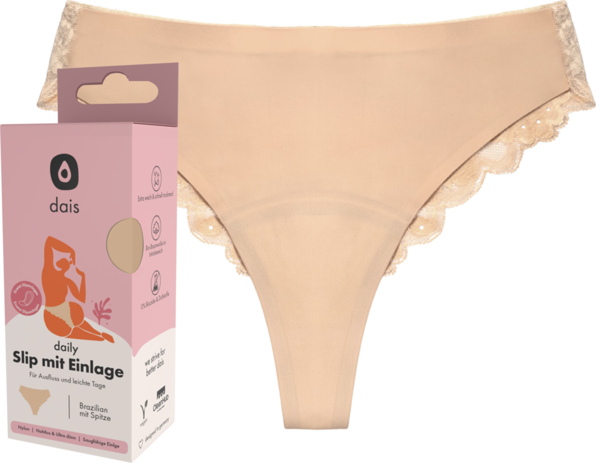 Bild 1 von dais Periodenunterwäsche Brazilian mit Spitze Gr. S nude
