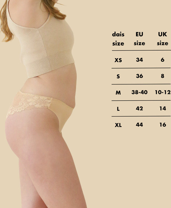 Bild 3 von dais Periodenunterwäsche Brazilian mit Spitze Gr. M nude