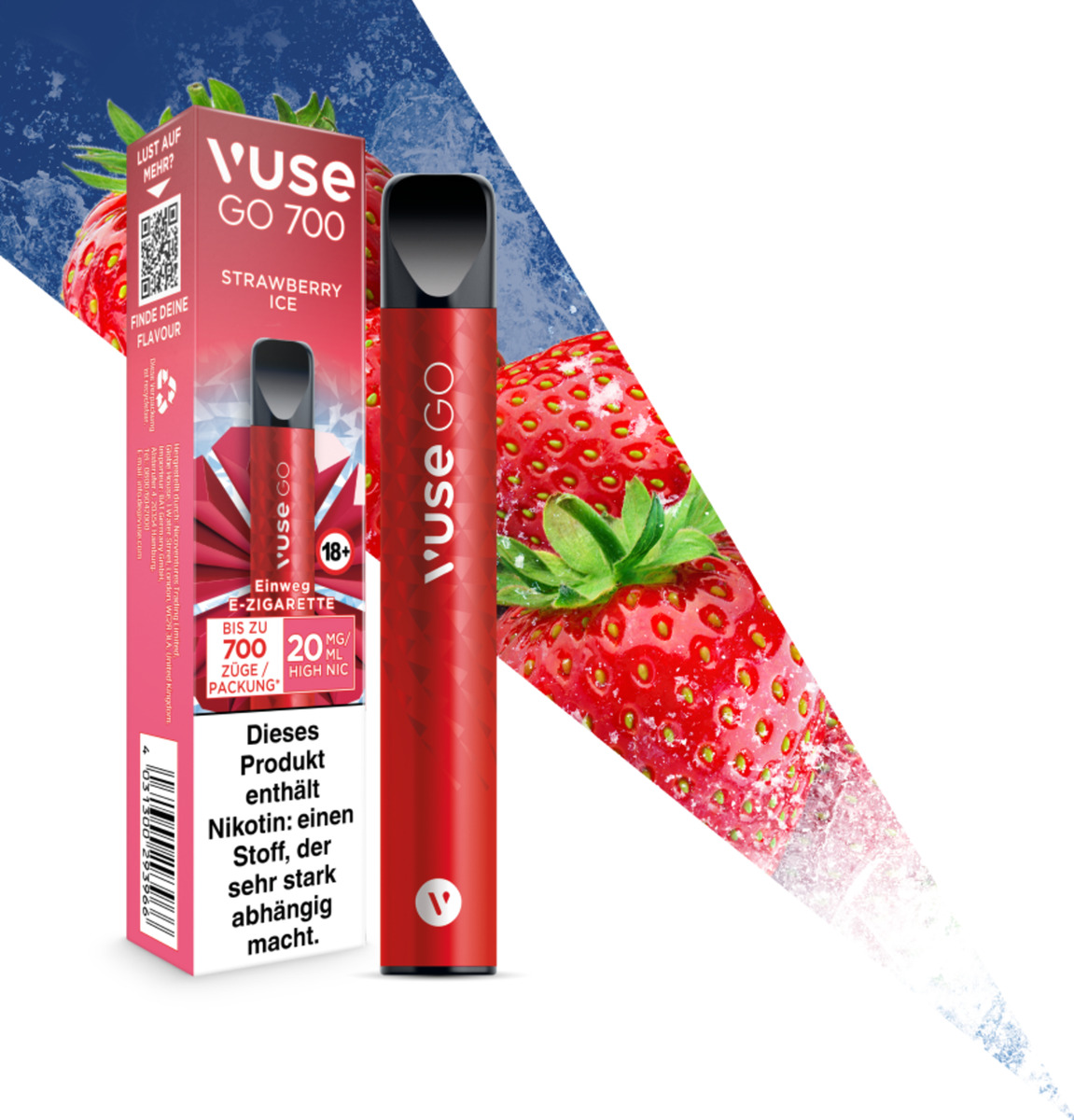 Vuse GO 700 Strawberry Ice Einweg E-Zigarette Von ROSSMANN Für 9,95 ...