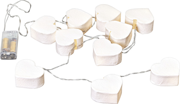 Bild 3 von IDEENWELT LED-Lichterkette Papierherzen weiß