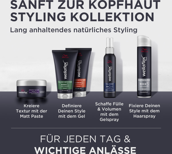 Bild 3 von Wella Wellaflex Men Full Boost haarverdichtendes Gel Spray