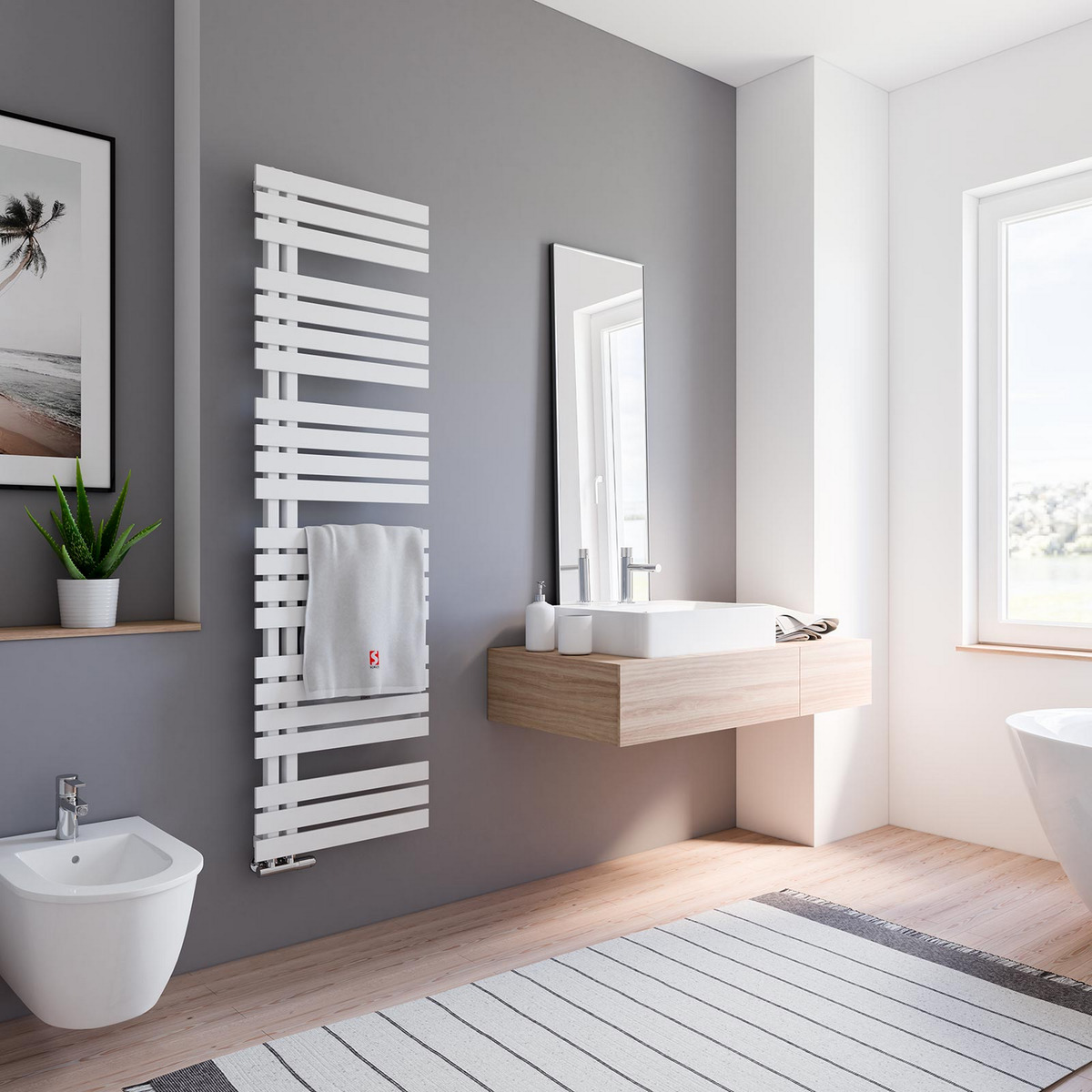 Bild 1 von Schulte Badheizkörper 'Breda' weiß 169 x 50 cm