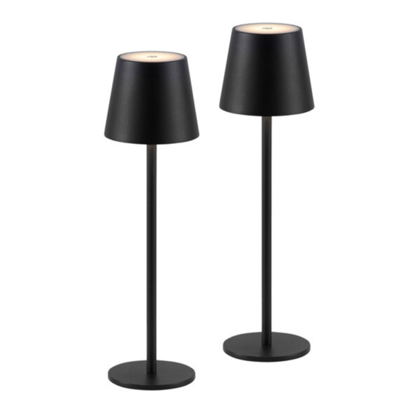 Bild 1 von LED-Akku-Tischleuchte Buria 2er Set, schwarz