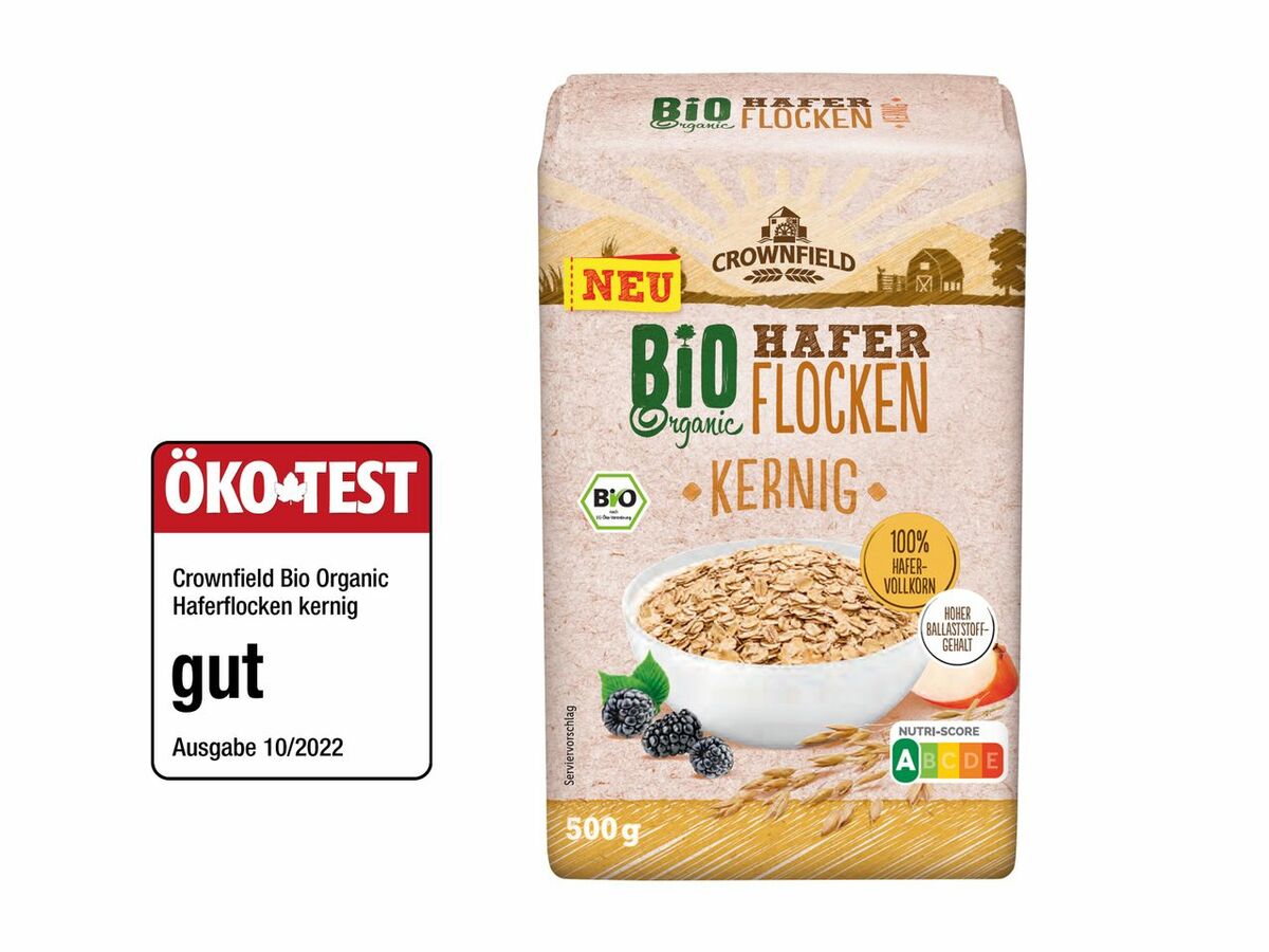 Bild 1 von Crownfield Bio Haferflocken kernig, 
         500 g