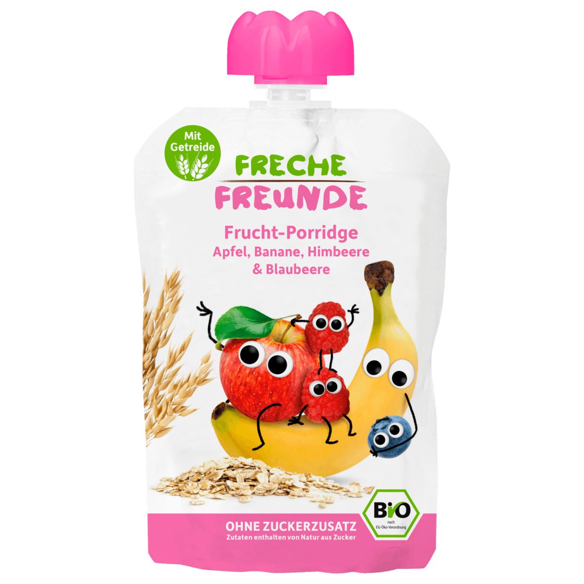 Bild 1 von Freche Freunde Bio Frucht-Porridge Apfel, Banane, Himbeere & Blaubeere 100g