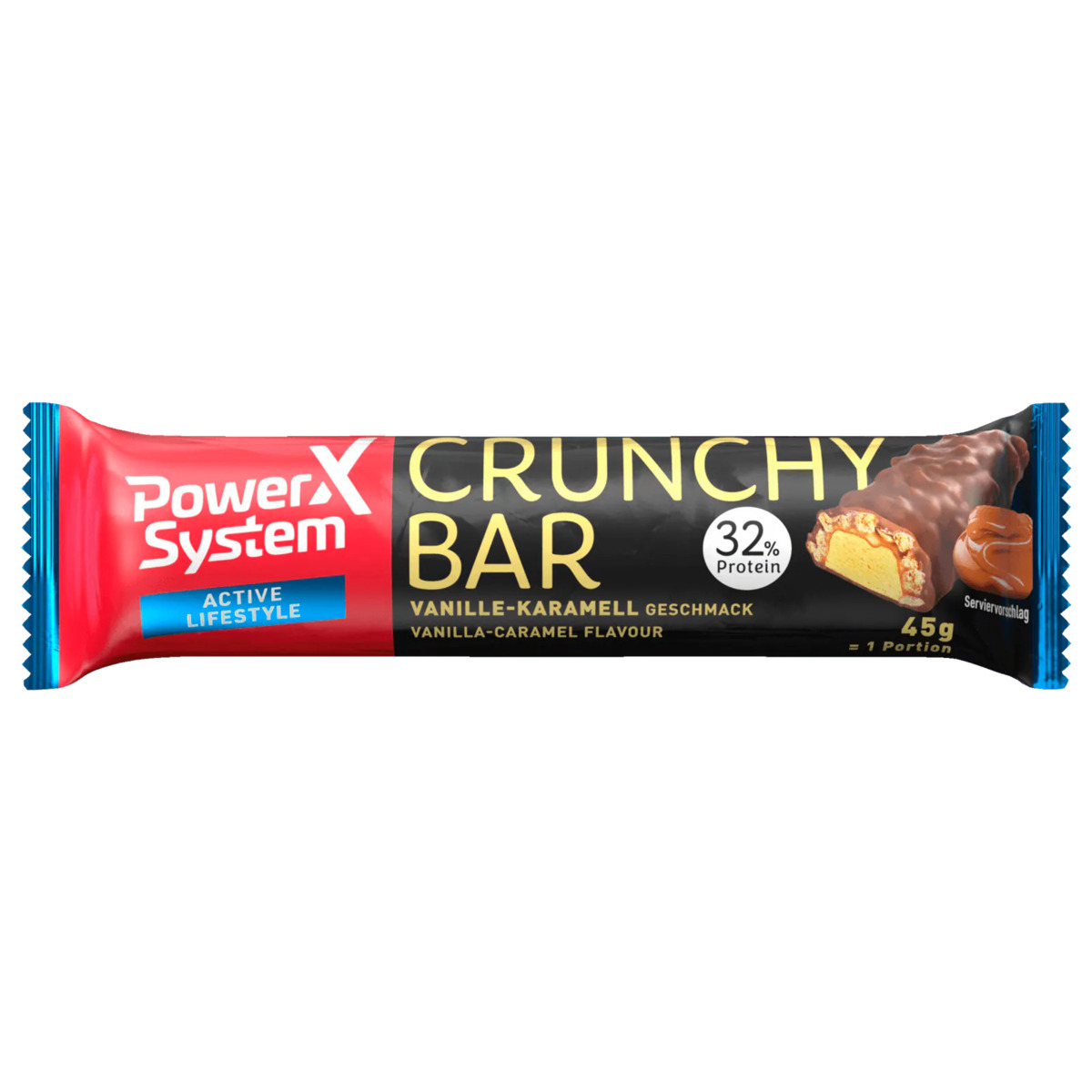 Bild 1 von Power System Crunchy Protein Riegel 32% Vanille mit Karamell 45g