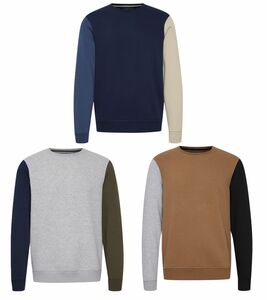 BLEND Lambros Herren Sweater mit Colorblock-Design Rundhals-Pullover nachhaltige Baumwolle 20713956 in verschiedenen Farben