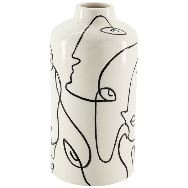 Bild 1 von Vase mit Gesichter-Motiven WEISS