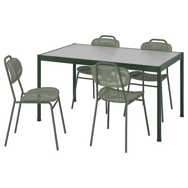 Bild 1 von SEGERÖN / ENSHOLM  Tisch und 4 Stühle, für draußen dunkelgrün/grün 147 cm