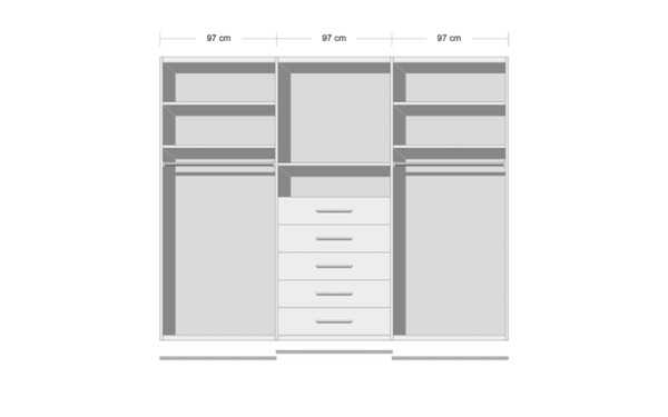 Bild 3 von Staud - Schwebetürenschrank Visio, alpinweiß, 298 x 240 cm, inkl. TV-Fach