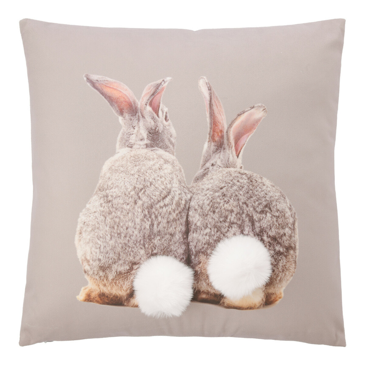 Bild 1 von Kissen mit Hasen-Motiv BRAUNGRAU