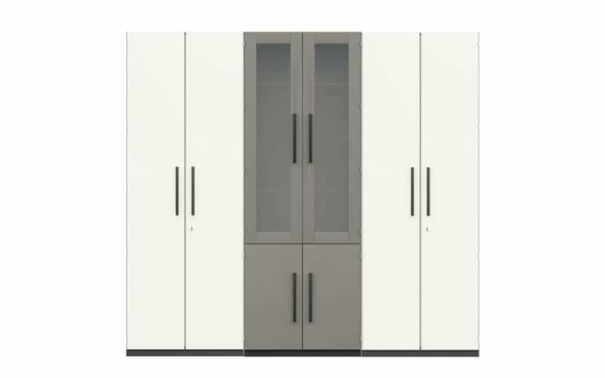 Bild 1 von Röhr-Bush - Schrankwand objekt.plus 194,  mittelgrau/weiß