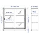 Bild 3 von TONSTAD  Vitrine mit Schiebetüren, braun gebeiztes Eichenfurnier 121x37x120 cm