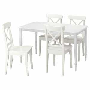 DANDERYD / INGOLF  Tisch und 4 Stühle, weiß/weiß 130 cm