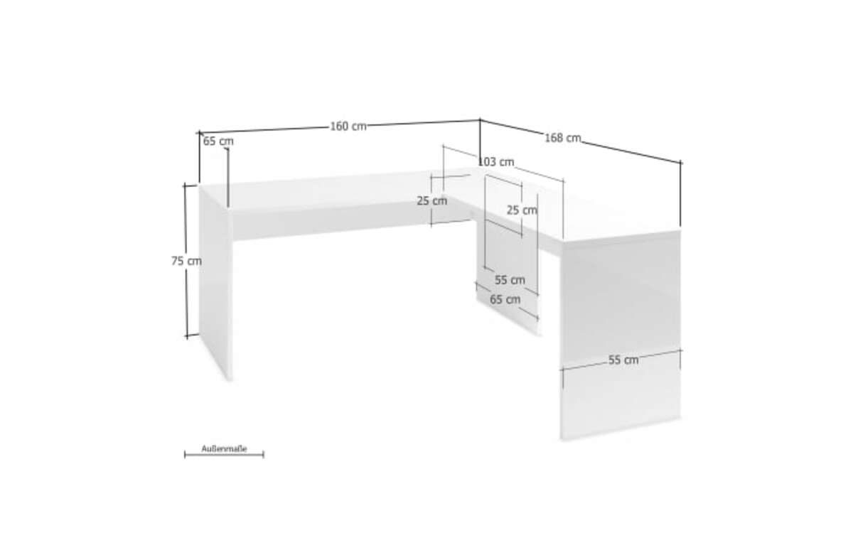 Bild 3 von Kitaly - Eckverlängerung Dame, weiß