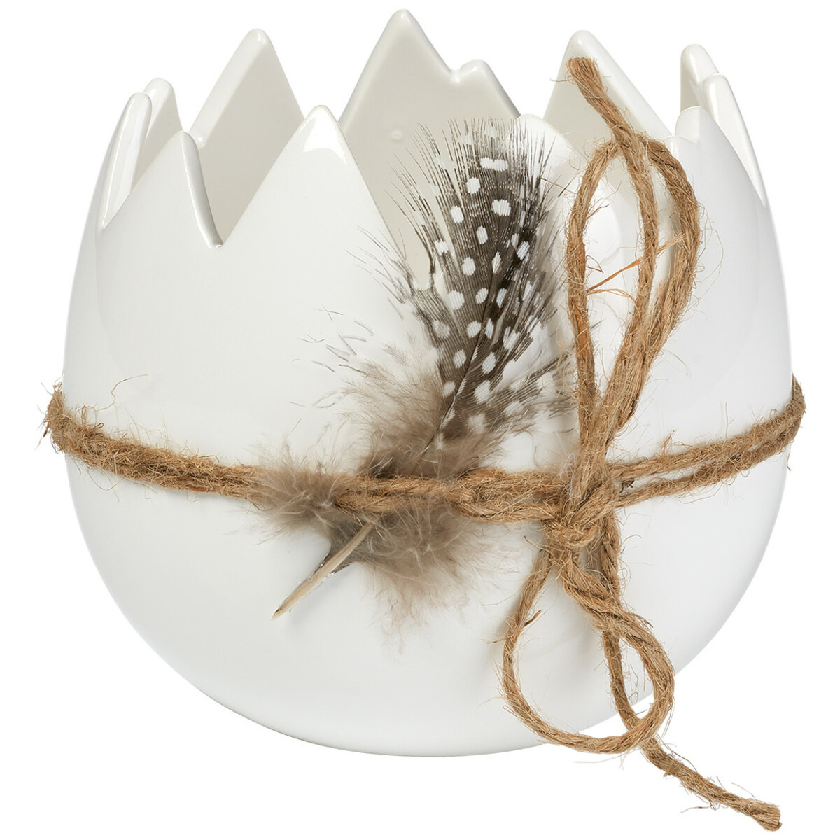 Bild 1 von Blumentopf in halber Eiform WEISS