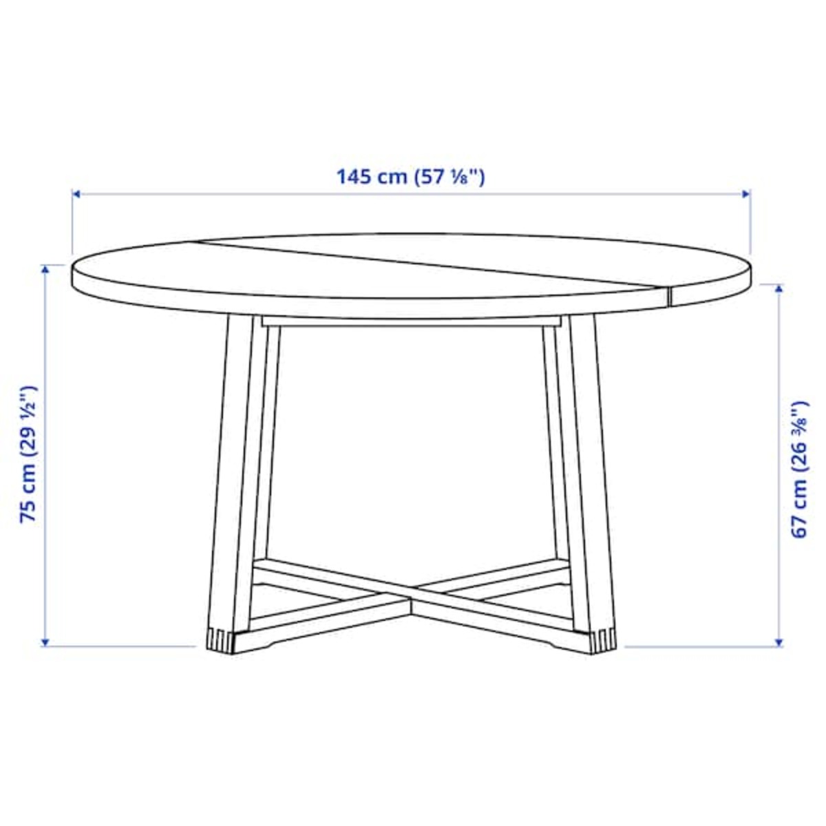 Bild 3 von MÖRBYLÅNGA / TOSSBERG  Tisch und 4 Stühle, Eichenfurnier braun las./Metall grau 145 cm
