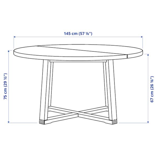 Bild 3 von MÖRBYLÅNGA / TOSSBERG  Tisch und 4 Stühle, Eichenfurnier braun las./Metall grau 145 cm