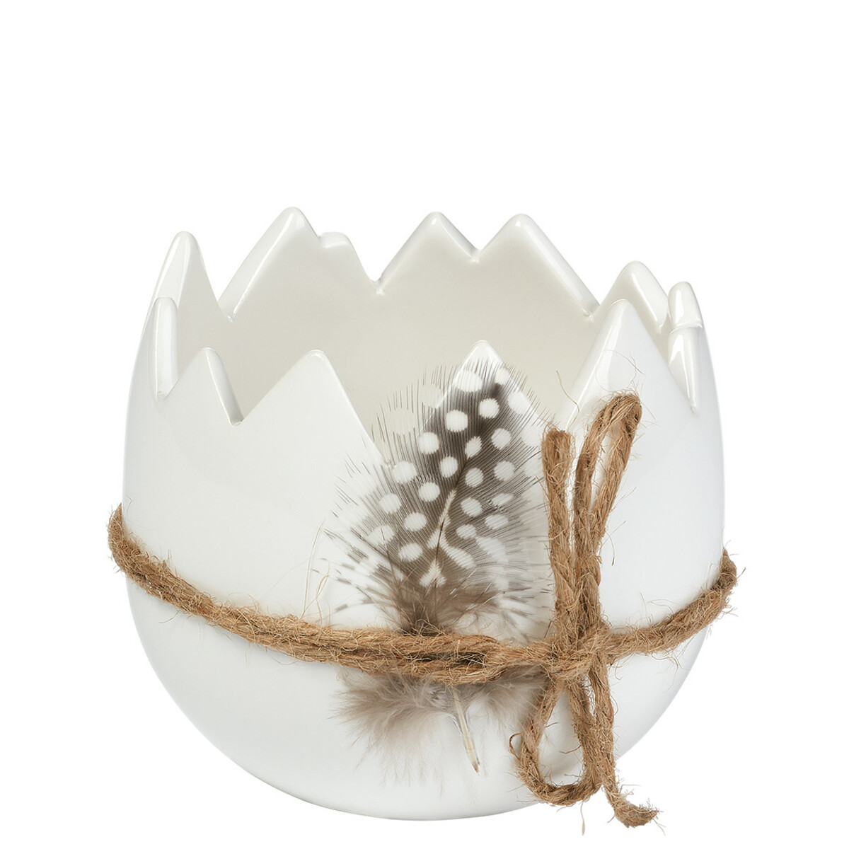 Bild 1 von Kleiner Blumentopf in halber Eiform WEISS