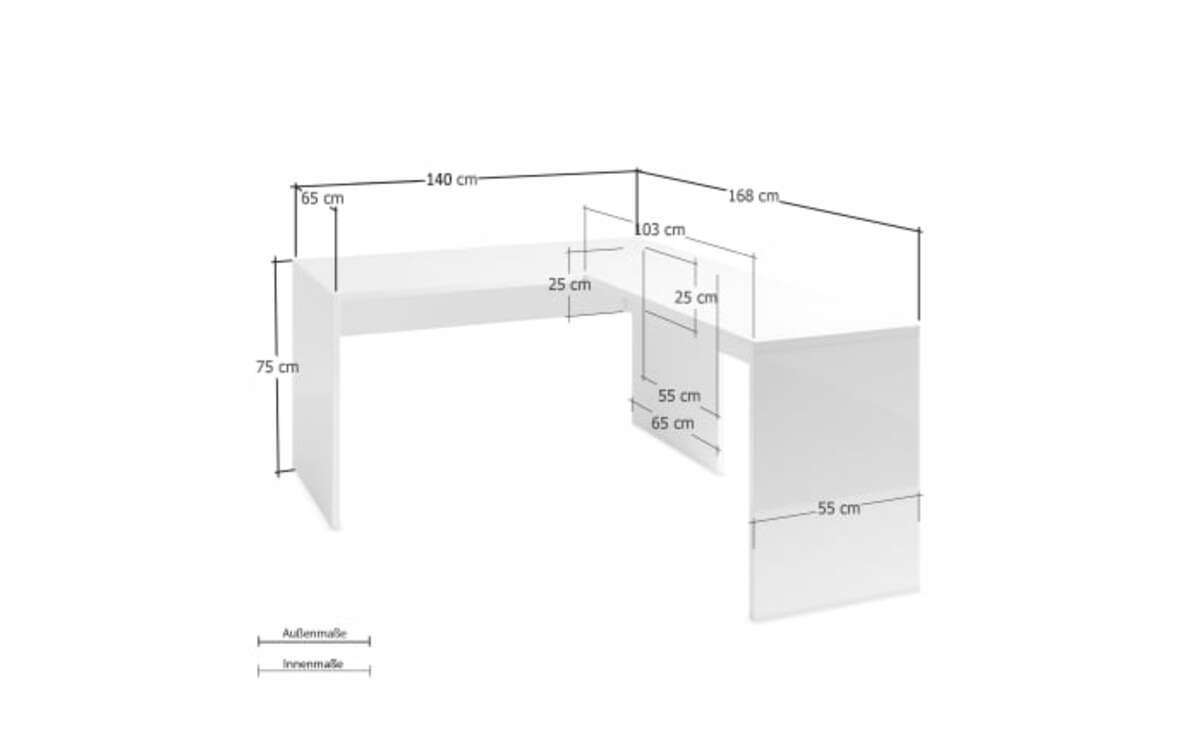 Bild 2 von Kitaly - Eckverlängerung Dame, weiß
