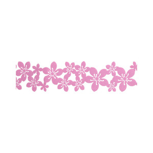 Tischband mit Blumen aus Filz 120 x 9 cm rosa