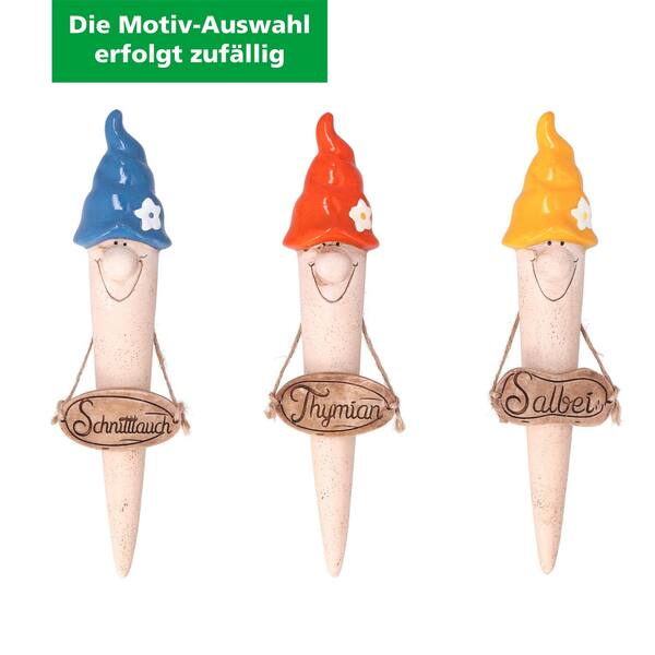 Bild 1 von Beetstecker aus Terrakotta für Kräuter lustige Gnome (Motivauswahl erfolgt zufällig)