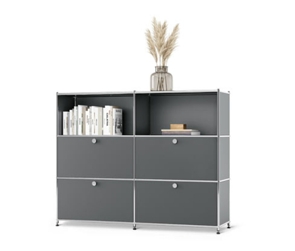 Bild 1 von Kommode Metall »CN3« mit versetzbaren Klappenfächern, grau