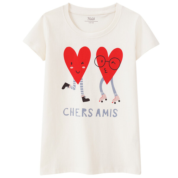 Bild 1 von Mädchen T-Shirt mit Herz-Motiv CREME