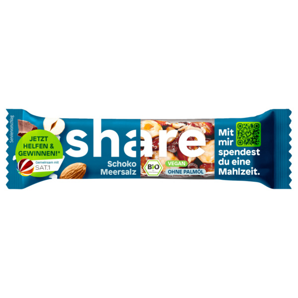 Bild 1 von share Bio-Riegel Schoko Meersalz 35g