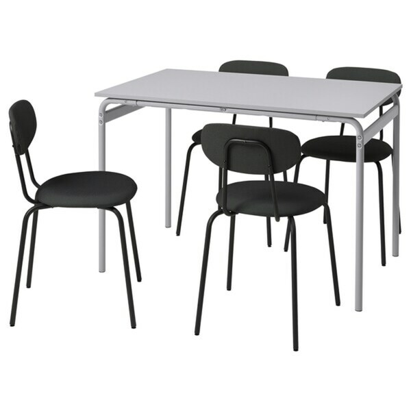 Bild 1 von GRÅSALA / ÖSTANÖ  Tisch und 4 Stühle, grau/Remmarn dunkelgrau 110 cm