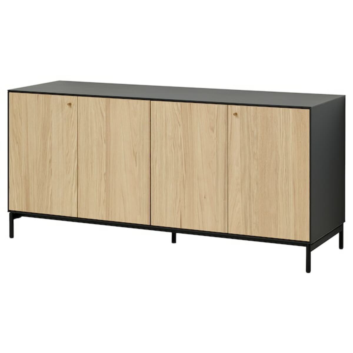 Bild 1 von BOASTAD  Sideboard, schwarz/Eichenfurnier 161x52x75 cm