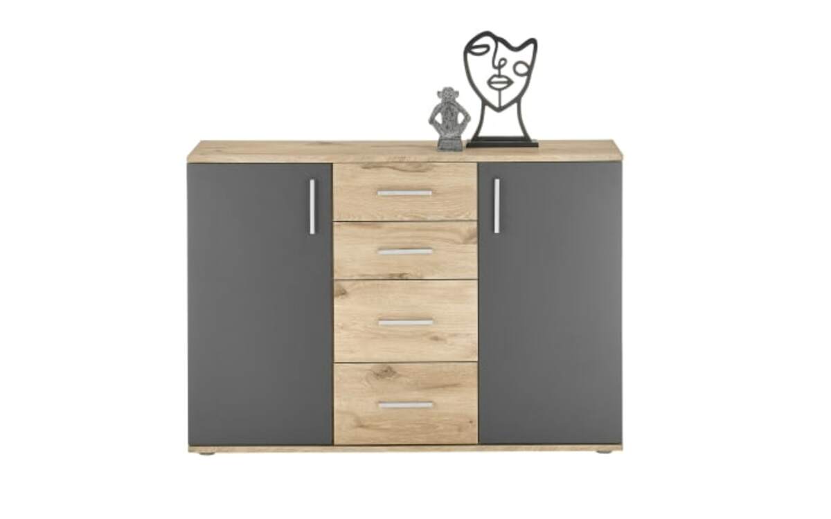 Bild 2 von Bega - Kommode BC 1040, Eiche-Nachbildung/grau, 120 x 84 cm