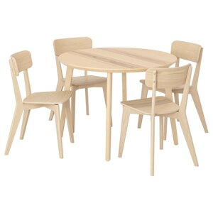 LISABO / LISABO  Tisch und 4 Stühle, Eschenfurnier/Esche 105 cm