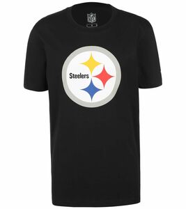 Fanatics Pittsburgh Steelers Mid Essentials Crest Herren Baumwoll-Shirt 1108M-BLK-PST-EG1 Schwarz