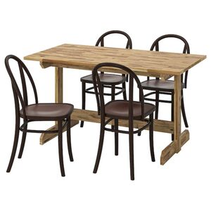 NACKANÄS / SKOGSBO  Tisch und 4 Stühle, Akazie/dunkelbraun 140 cm