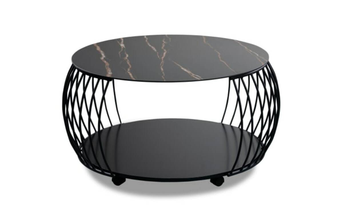 Bild 1 von Couchtisch Macau 2, Stein/schwarz, 80 cm