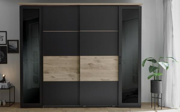 Bild 1 von Pol Power - Kleiderschrank Smoothy, anthrazit/Viking Eiche-Nachbildung, 267 x 225 cm