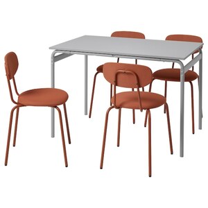 GRÅSALA / ÖSTANÖ  Tisch und 4 Stühle, grau/Remmarn rotbraun 110 cm