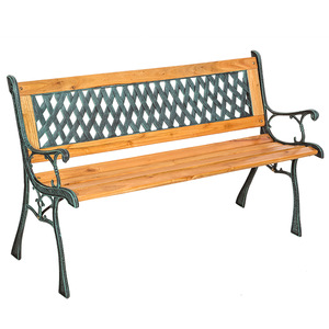 Gartenbank Tamara 2-Sitzer aus Holz und Gusseisen 128x51x73cm - braun