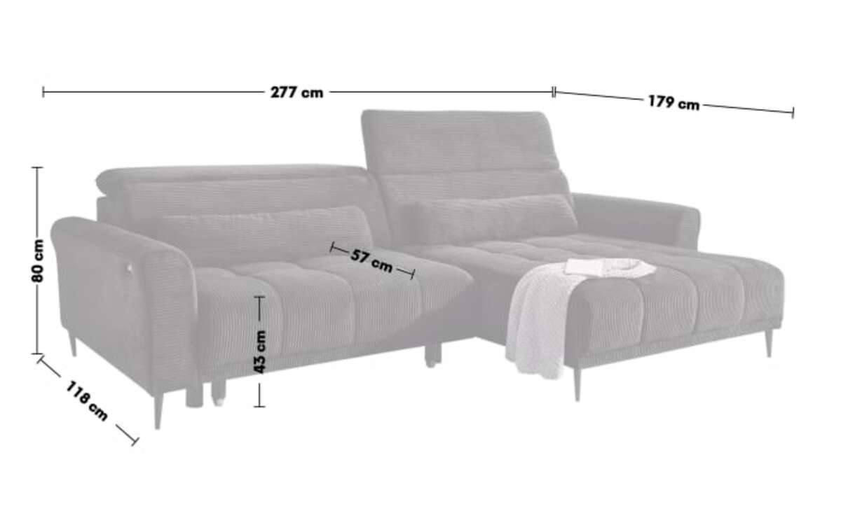 Bild 4 von Wohnlandschaft Logan, schwarz, Ottomane rechts, inkl. Funktionen