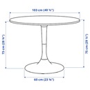 Bild 4 von DOCKSTA / ÄLVSTA  Tisch und 4 Stühle, weiß weiß/Rattan verchromt 103 cm