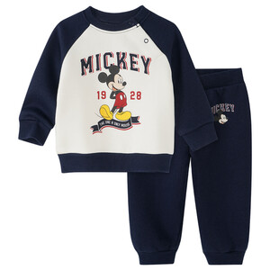 Micky Maus Sweatshirt und Jogginghose im Set DUNKELBLAU / CREMEWEISS