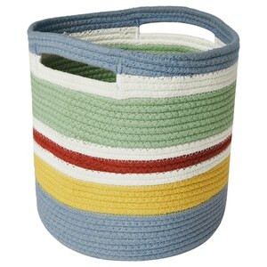 STRANDSKATA  Beutel, geflochten/bunt 20 cm