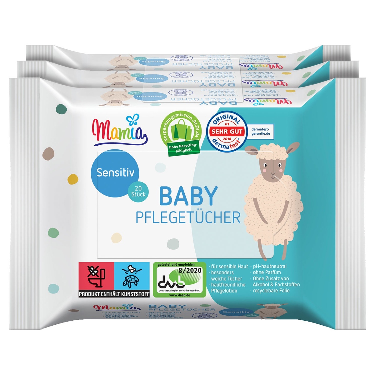 Bild 1 von MAMIA Baby-Pflegetücher, 3er-Packung