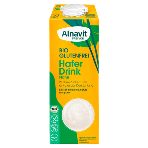 Bild 1 von Alnavit Bio Hafer Drink vegan glutenfrei 1l