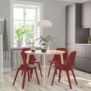 Bild 2 von LISABO / ODGER  Tisch und 4 Stühle, Eschenfurnier/rot 105 cm