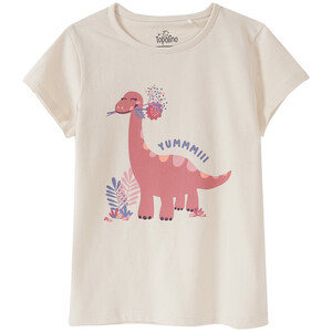 Mädchen T-Shirt mit Dino-Motiv BEIGE